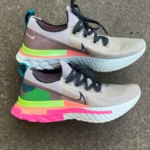 Women's Size 9.5 Nike React Infinity Run FK PRM Violet Ash Smoke Grey